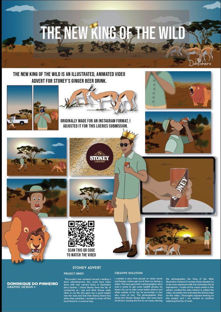 Photos showing a Stoney Advertisement with man vs lion